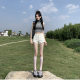 White Denim Shorts Women's Summer New High Waist Slimming Tight Stretch Small A- Character Hot Girl Super Short Hot Pants