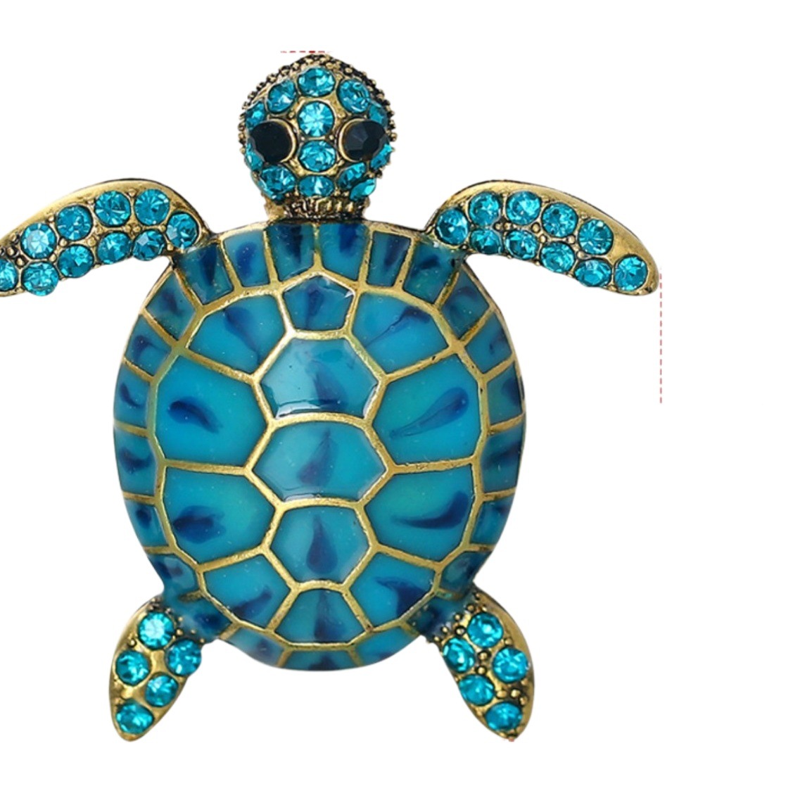 Moda europea y americana creativa tortuga animal broche personalidad exagerada gota de diamante aceite insignia retro pin accesorios broche image 1