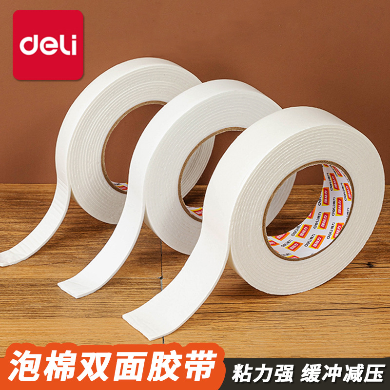 Deli Foam Double-Sided Tape 36mm 24mm 18mm 12mm Eva Sponge Tape Office Supplies Foam Glue
