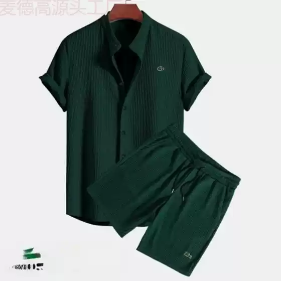 2024 Summer Retro Shirt Men's Cross border Creative New Denim 3D Printed Men's Fashion Casual Loose Shirt