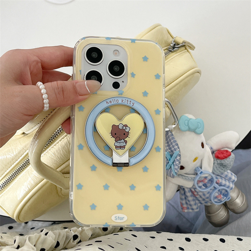 蓝色星星Kitt猫磁吸支架适用iPhone17苹果16ProMax/15/14手机壳新|undefined