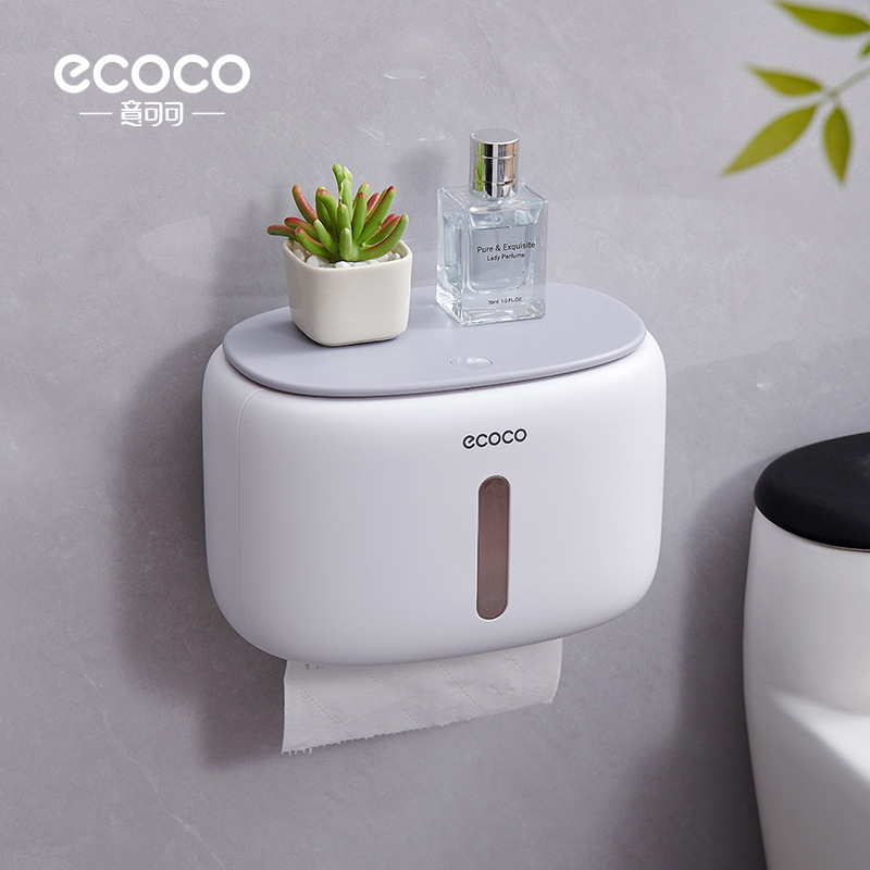 Caja caja de pañuelos de papel higiénico higiénicos rack de almacenamiento caja de pañuelos montado en la pared soporte de papel de rollo impermeable libre