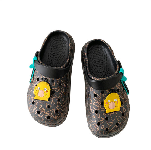 Summer outer wear home thick-soled sandals for women women's non-slip and poop-feeling hole shoes Internet celebrity ins couple beach slippers