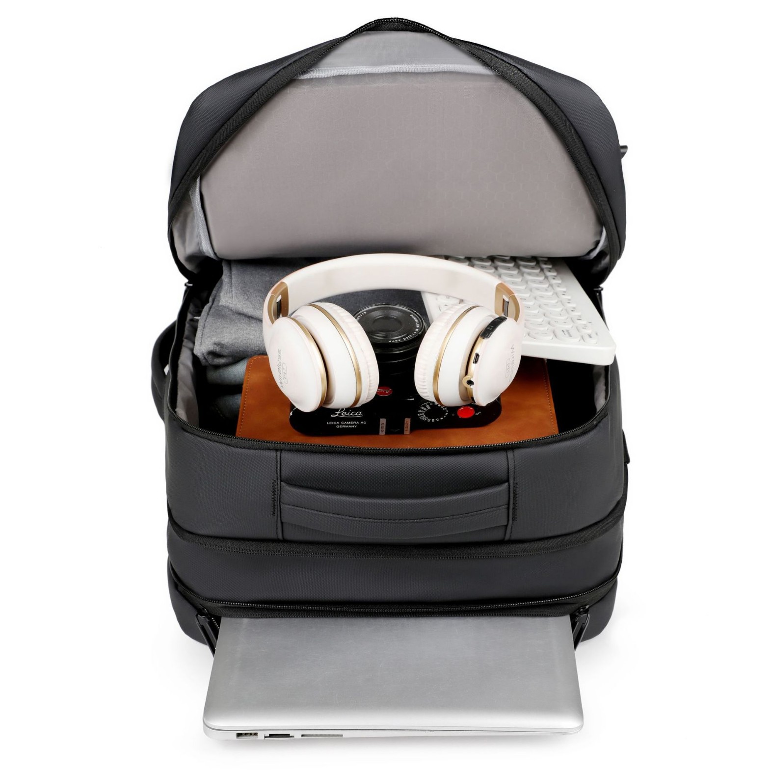 Mochila de Negocios para Laptop de Tela Oxford, Impermeable, Expandible, Carga USB, para Viajes de Negocios image 5