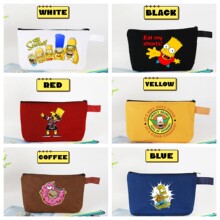 动漫辛普森帆布收纳袋拉链化妆包卡通文具袋零钱包杂物包口红包