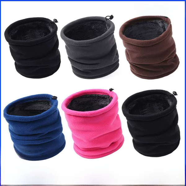 Plush Scarf Multifunctional Double-Layer Cycling Mask Outdoor Men's and Women's Windproof Polar Fleece Neck Cover Cs Mask Fleece Hat