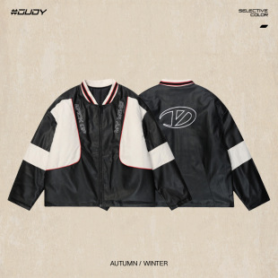 # Ovdy Original New Racing-Style Baseball Jacket with Embroidered Vibe Design, Fleece-Lined and Thickened Coat