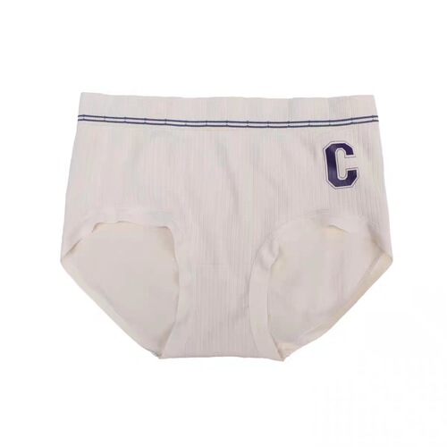 Japanese girl sports style seamless mid-waist hip-covering underwear women's pure cotton antibacterial crotch high elastic large size briefs