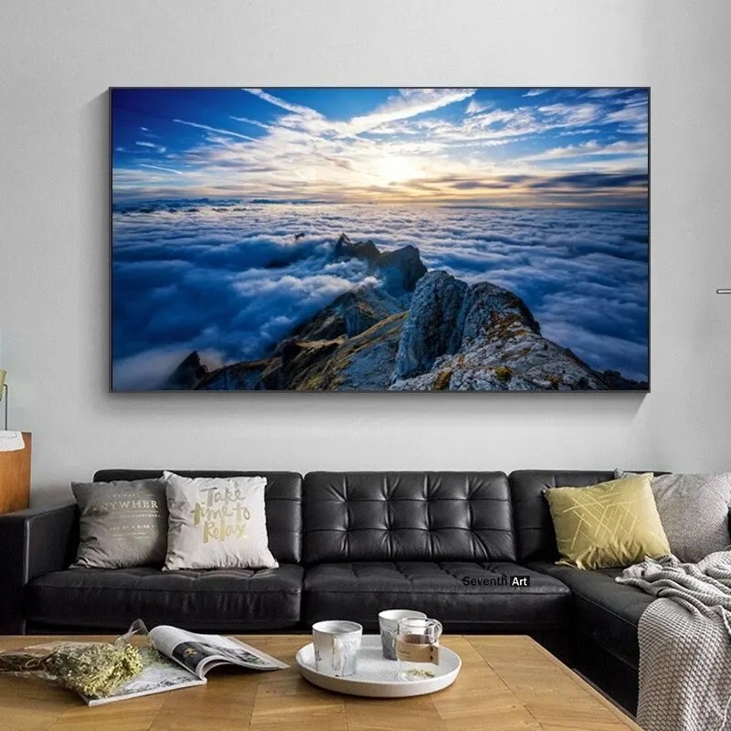Mountain sunrise canvas wall art factory a generation to print canvas cross-border e-commerce SHEIN