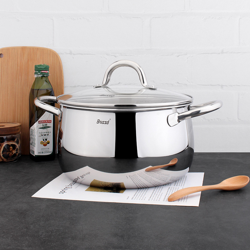 Bossd Bosch 18 / 10 acero inoxidable grosor 24cm tambor de olla de fideos 6L olla de carne de fideos