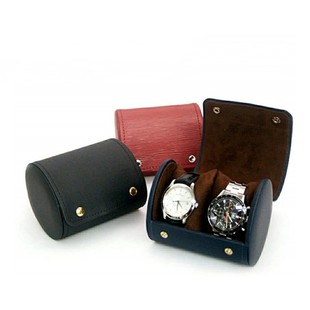 2024 New genuine leather toothpick pattern watch box travel portable leather watch storage bag wrist watch box for men and women