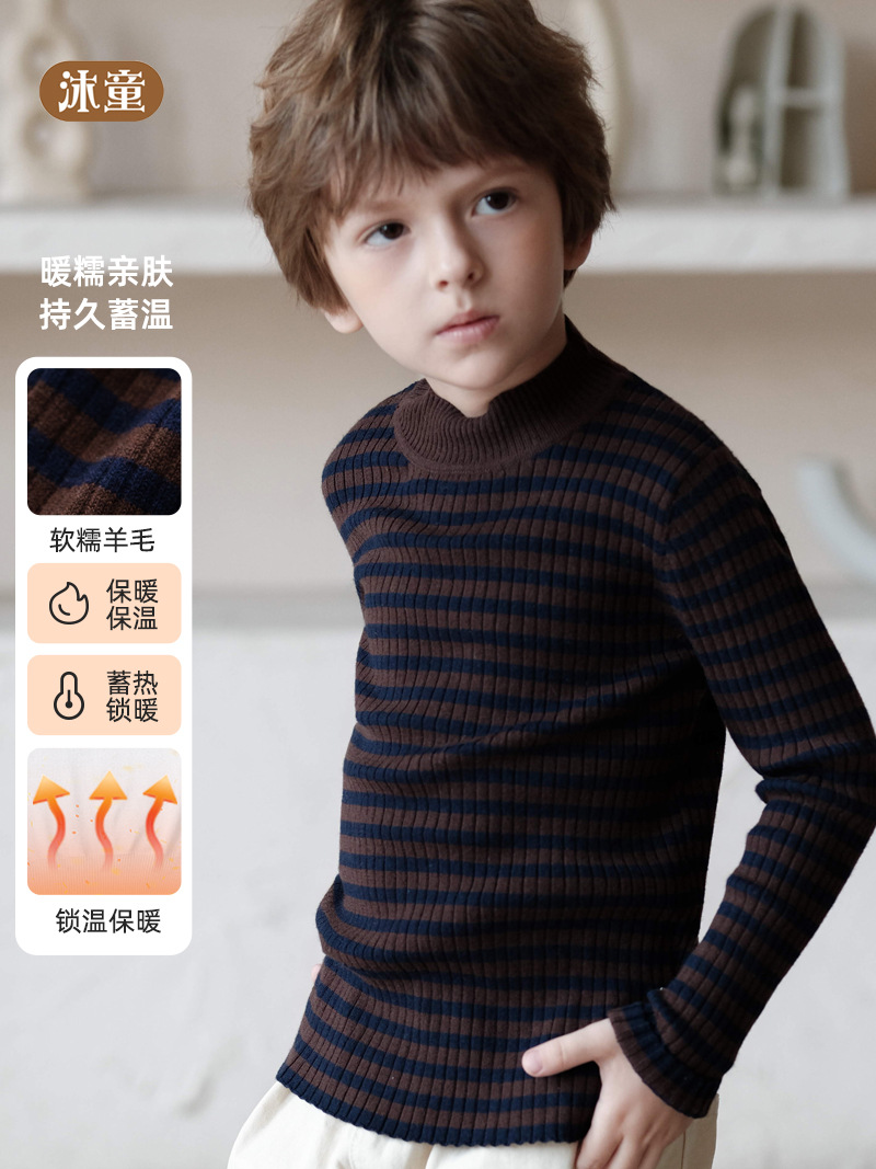 Woolen demi-season retro children's fashionable keep warm base…