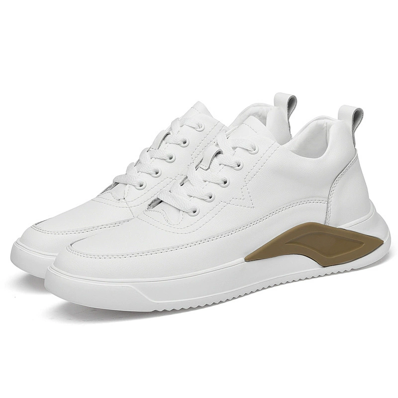26842 Мужская обувь, невидимое увеличение внутренней высоты, Спортивная повседневная обувь на толстой подошве, белые туфли, весенний топ из коровьей кожи, обувь для досок на толстой подошве, универсальная