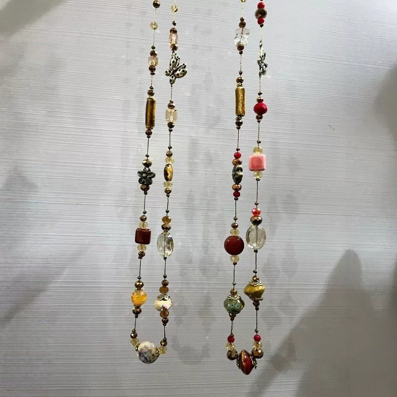 Подлинно оформленный браслет из бус handmade, длинное высококлассное ожерелье, элегантная цепь, универсальный модный свитер, западный стиль