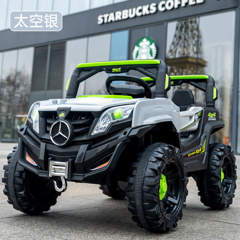 Inventario grande coche eléctrico para niños cuatro ruedas todoterreno controlado remoto coche de juguetes para niños se puede sentar bebé carro de balanceo para niños