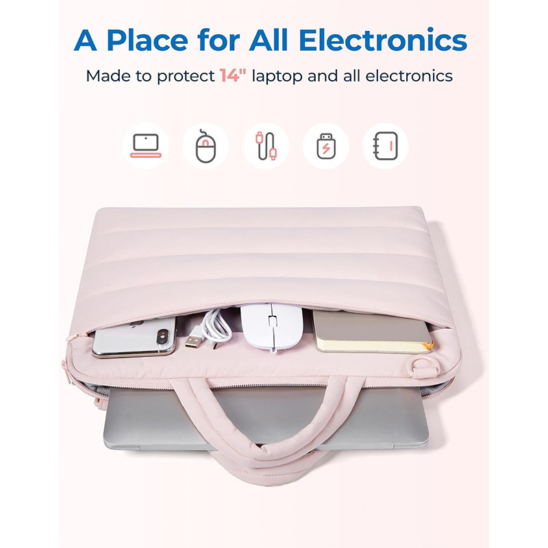 Amazon nuevo bolso de computadora portátil bolso de hombro computadora bolso de computadora portátil esponjoso correa de hombro ajustable