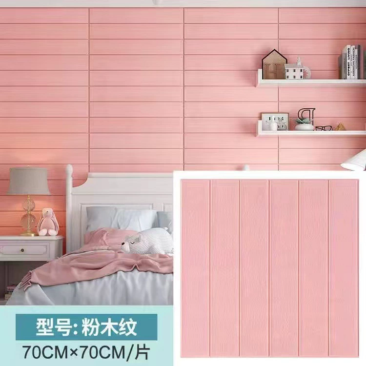 Self‑adhesive 3D wall panels, PVC foam collision protection, 70×70 cm per piece