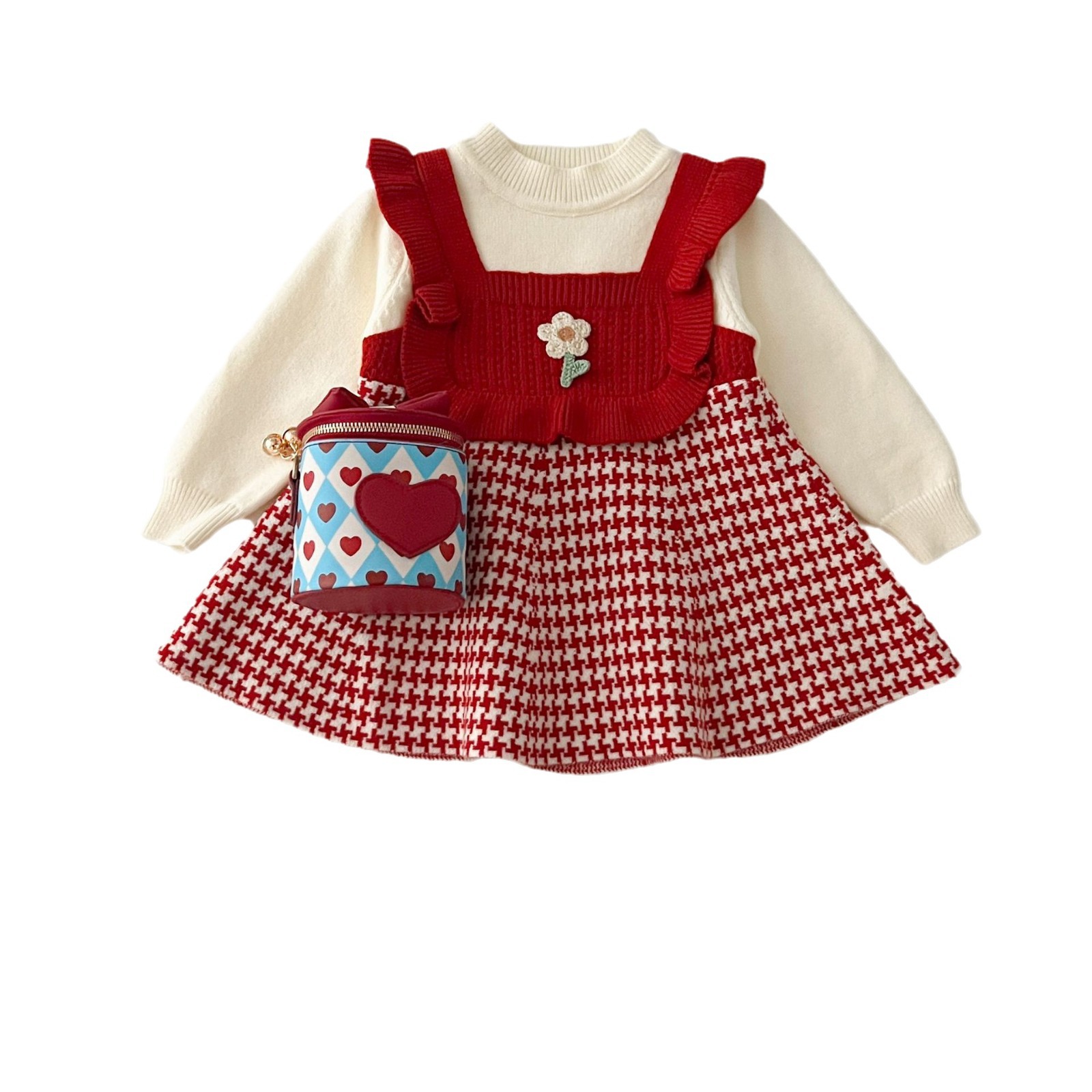 JINYONG 2024 New Cute and Sweet Small Flower Girl's Knitted Dress_voghion.com