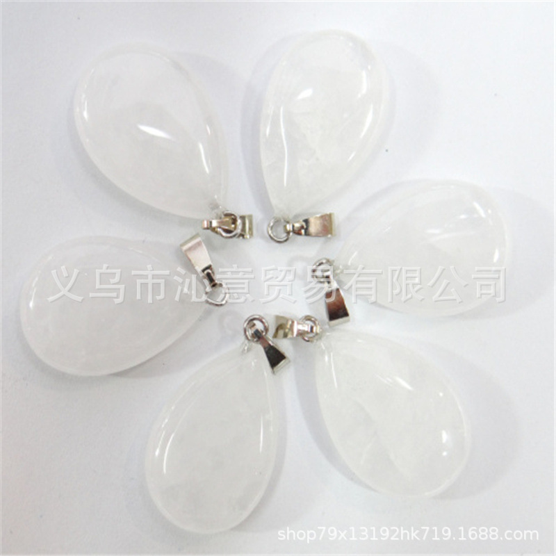 Transfronteriza AliExpress Venta caliente natural cristal ágata gema cristal plano colgante collar pendientes accesorios de la joyería