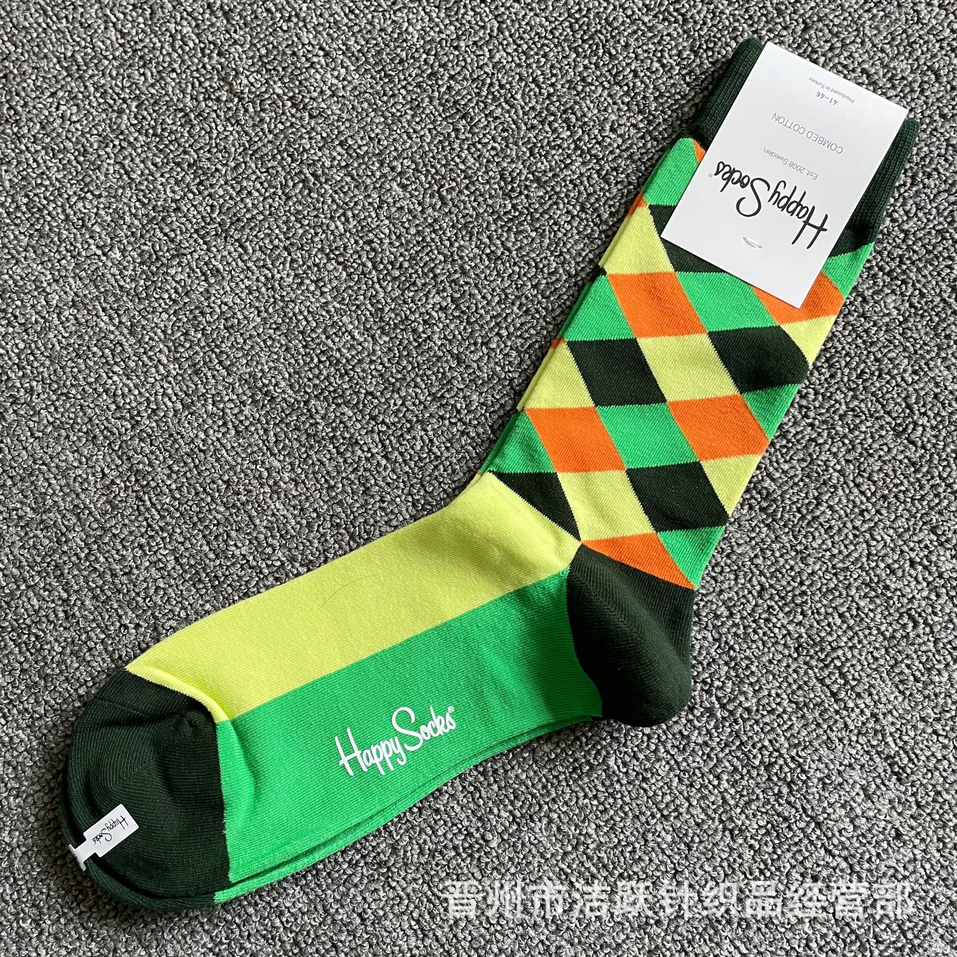 Happy socks新品高品质ハイレザー男性ソックススウェーデンコットンソックスファッションソックスカップルinsロング美脚ソックス
