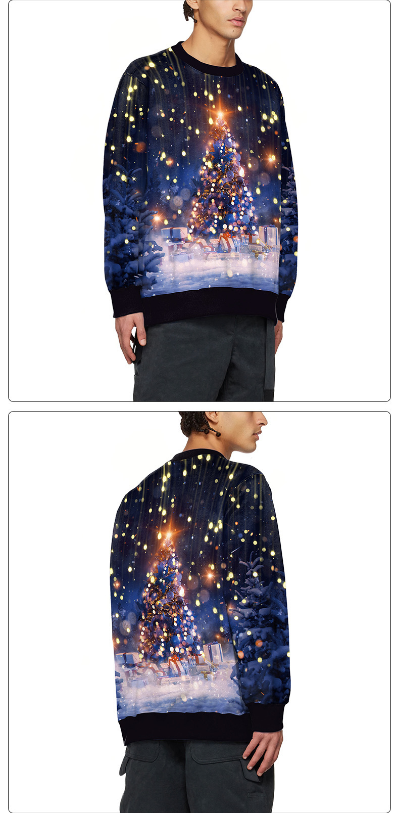 Nieuwe kleding Kerst Elanden 3D digitaal printen ronde hals trui casual koppeloutfit_voghion.com