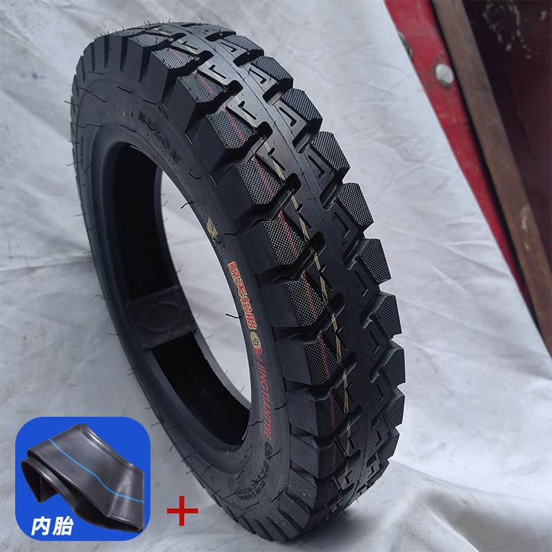 외부 타이어 + 내부 튜브 [브레이크 및 크랙 패키지 반품 및 교환] - 3.50-12 강체 플랫 스틸 와이어 8겹 두꺼워짐 [초두꺼움]