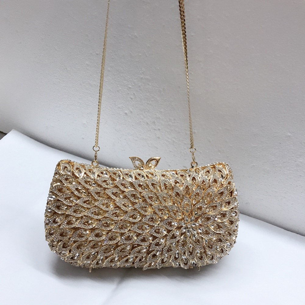 * Fuente transfronteriza bolsas de cena de diamantes de metal con diamantes de aire bolsas de mano de vestido de reunión anual bolsas de noche bolsas de mujer oro