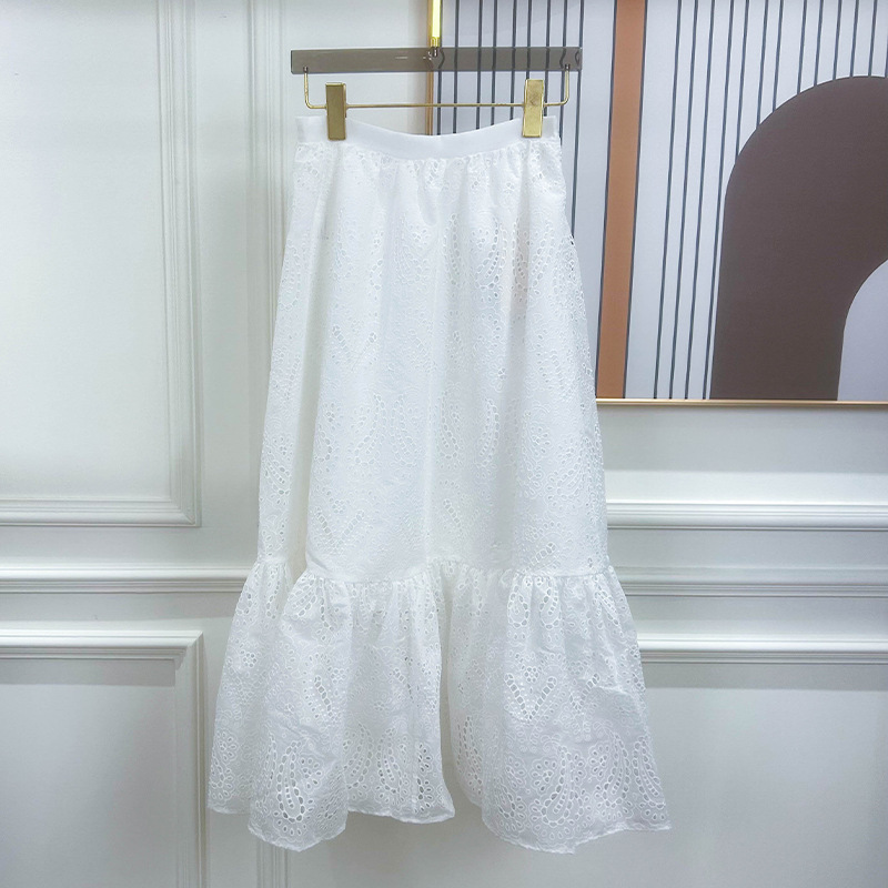 Summer elegant lace long skirt