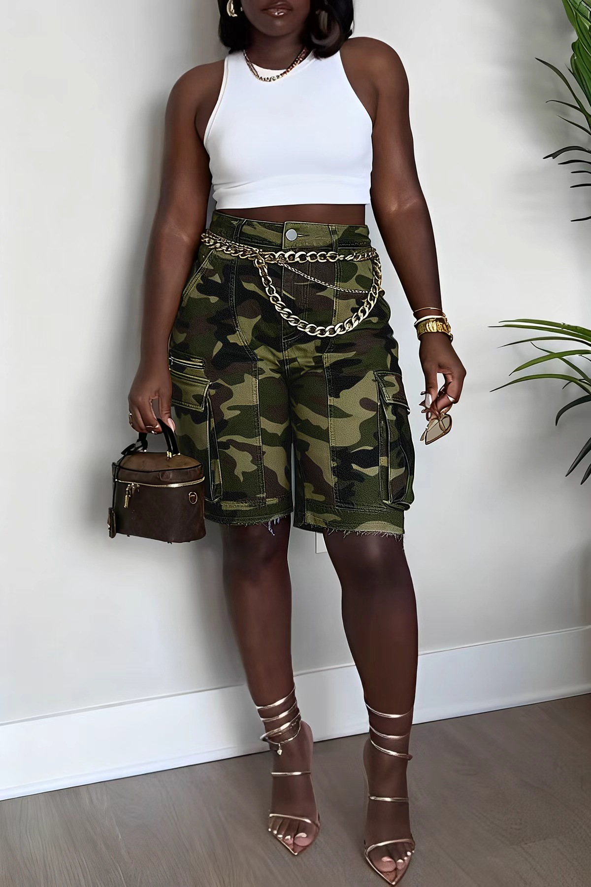 Spring/Summer Women's Clothing Ripped Straw Wash Work Pocket Jeans New Style Hot Item_ecoleips.com
