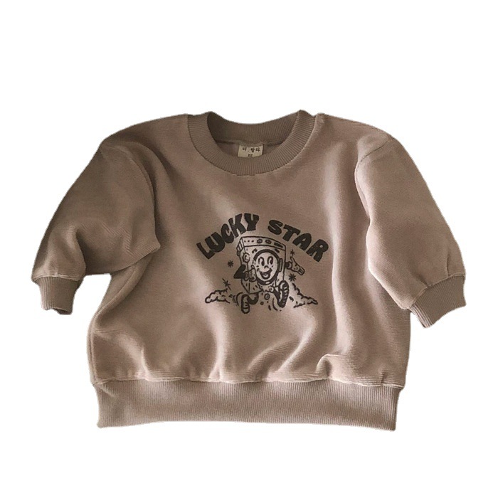 Ropa de estilo coreano para niños a principios de otoño suéter infantil suéter estampado otoño para niños ins Camiseta de manga larga para niñas image 5