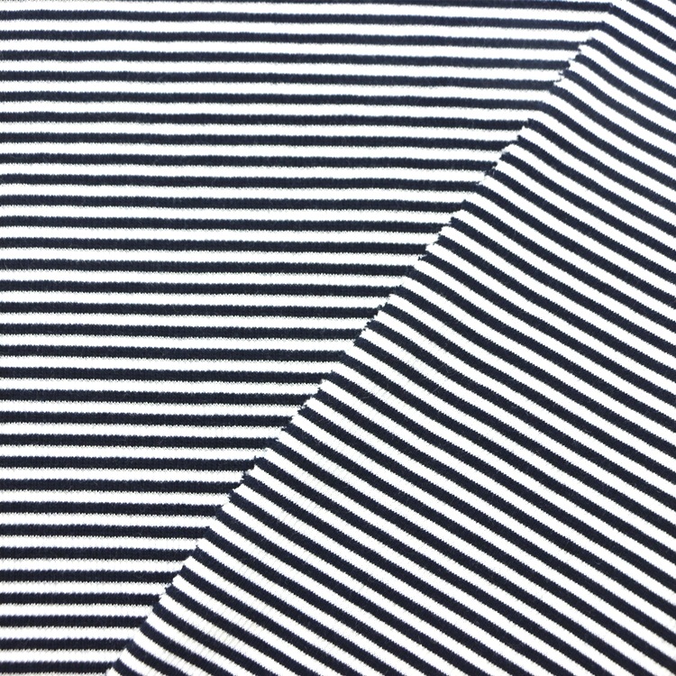 色织循环彩条螺纹罗纹布棉氨纶弹力3MM色织彩条2x2罗纹布服装面料