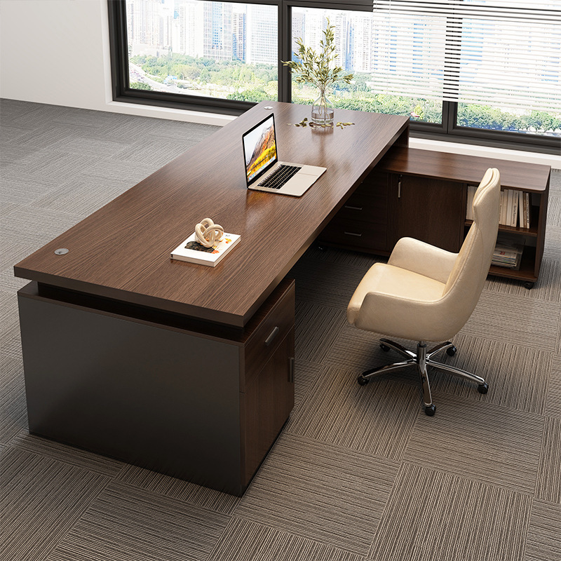 Boss Desk Office Desk and Chair Combination Office Single Staff Workstation Computer Desk Supervisor Manager Desk Executive Desk