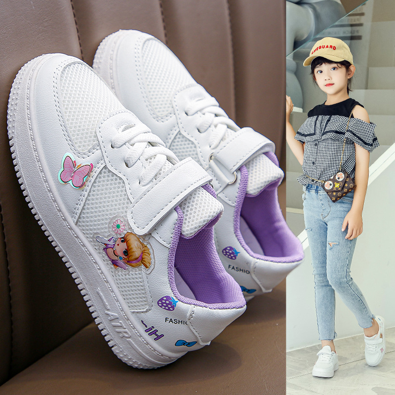 Girls white shoes princess shoes 2021 ne...