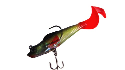 Single tail curly tail package lead soft fish 9.5g/9CM curly tail fish lure 4 pieces per pack Weihai fishing bait wholesale