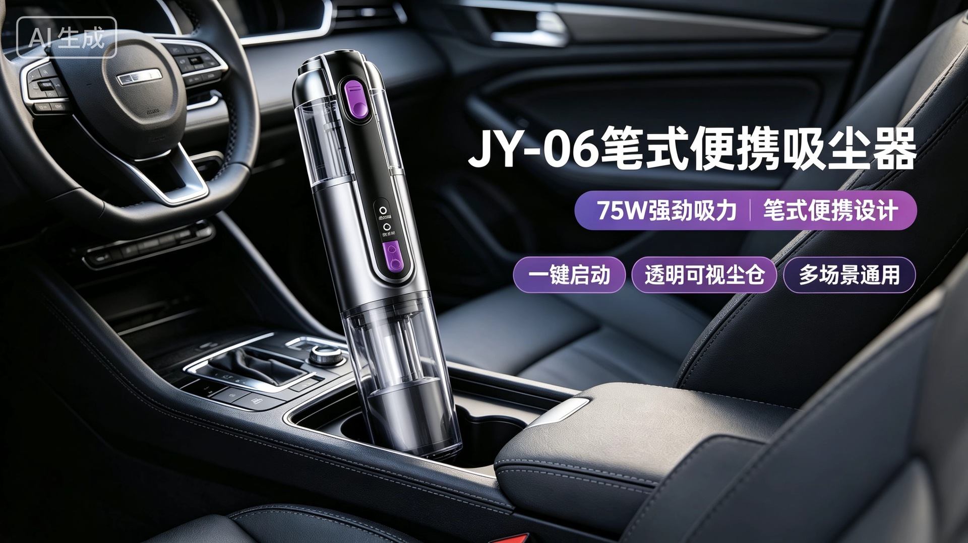 Luoshiman 2026 Flagship Jy-06 Wireless Car Vacuum Cleaner 75W Handheld 11.1V High Voltage and High Suction Power