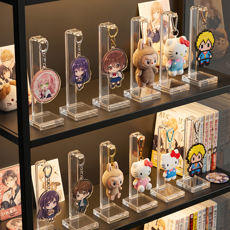 L-Shaped Acrylic Keychain Holder Anime Pendant Display Stand Two-Dimensional Hanging Ornament L-Shaped Acrylic Keychain Holder Anime Pendant Display Stand Two-Dimensional Hanging Ornament