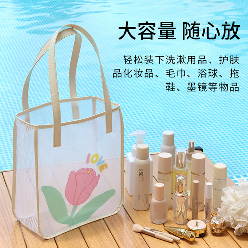 Bags Summer High-Looking Travel Portable Swimming Transparent PVC Jelly Beach Bag Large Capacity Shoulder Bag Wholesale