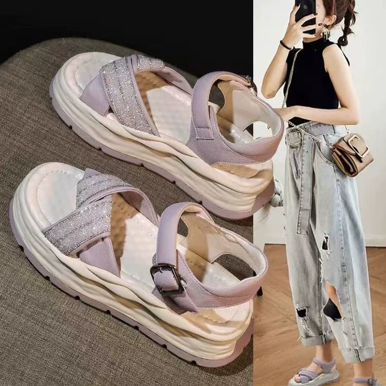 Детские сандалии — это модно и универсально. Новые летние белые туфли 2025 года, сандалии на толстой подошве для девочек и детская обувь.