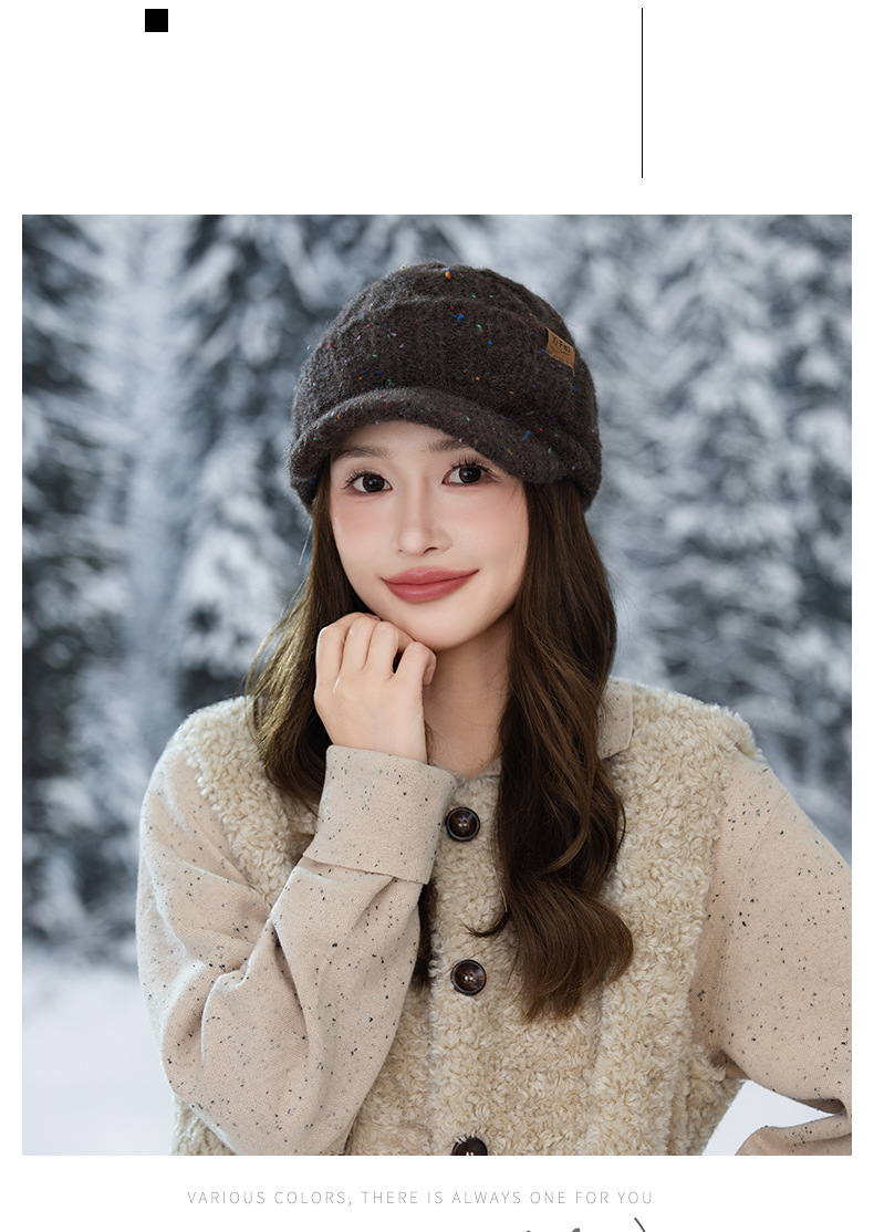 Warm Men's Sequin Duckbill Cap With Ear Protection For Winter_voghion.com