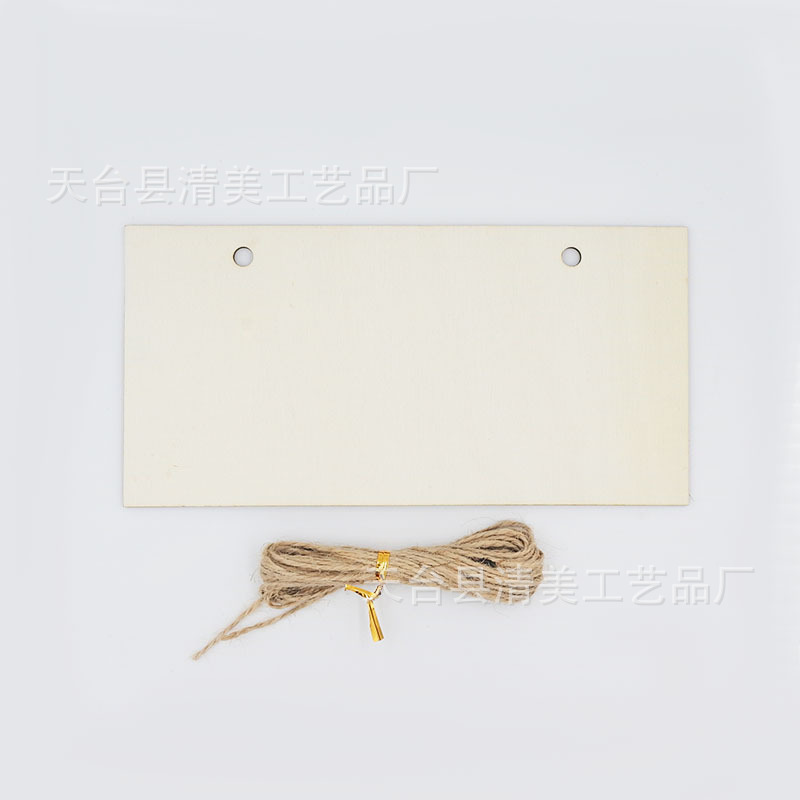 20*10cm rectángulo en ángulo recto decorativo rectángulo en ángulo recto placa de madera 6 juegos con cuerda de cáñamo de 5 m