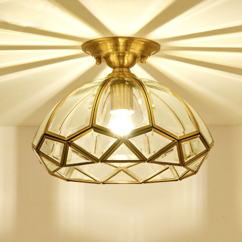 欧式全铜入户吸吊门厅灯现代简约玄关灯具创意个性过道阳台吧吊灯