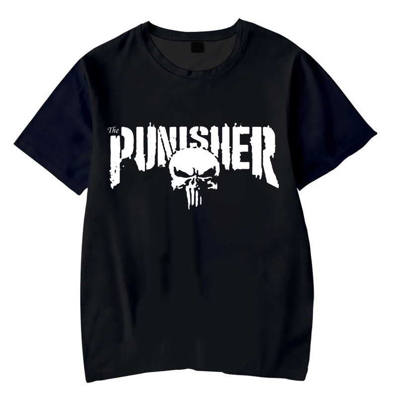 Pure Cotton T-Shirt 2025 New Punisher Source Factory Movie Jacket Cosplay Costume Summer Short-Sleeved One Piece