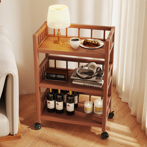 Multi-layer shelf household living room school storage rack, movable standing storage rack, one-carriage multi-purpose cart