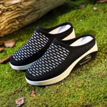 女士厚底凉拖鞋跨境半托代发软底防滑一脚蹬沙滩凉鞋大码气垫鞋