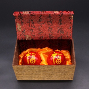 Gift Box Cloisonne Handball Middle-aged and Elderly Casual Gift Cloisonne Enamel Low Temperature Hand Turn Ring Tone Massage Fitness Ball