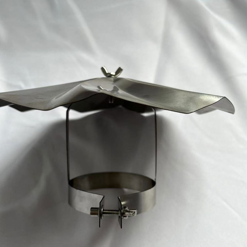 Fábrica al por mayor de acero inoxidable tipo paraguas tapa de lluvia multi-especificación acampar al aire libre estufa de leña tubo de humo tipo paraguas tapa de lluvia