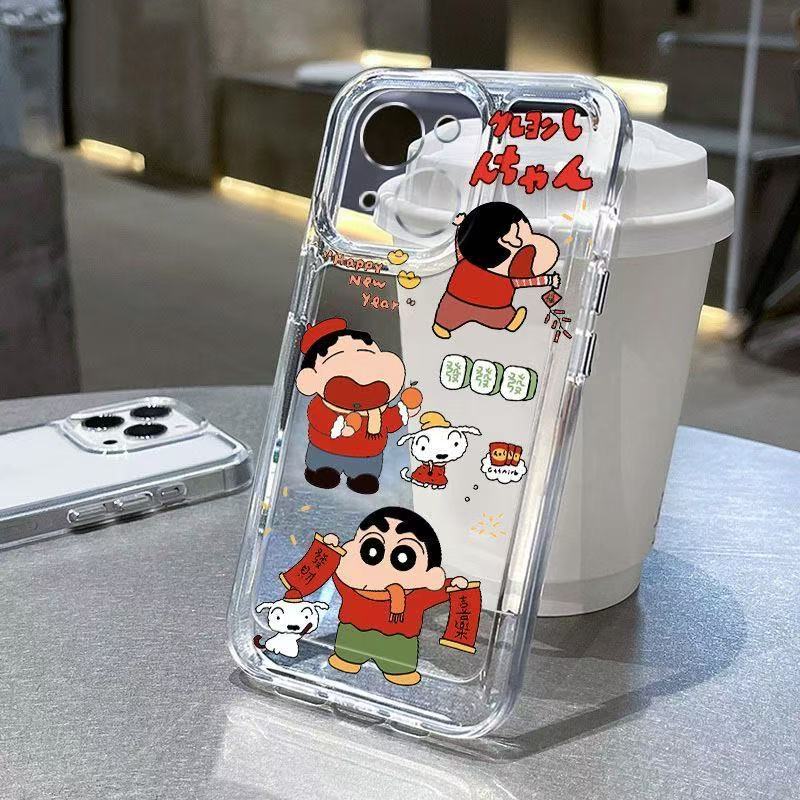 Lindo nuevo y aplicable iphone16promax funda para teléfono móvil transparente Apple 15 anti-caída 14pro Japón y Corea 13/12