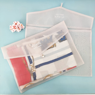 Customized Organza Bags with Pearl Buttons, Silk Scarf Underwear Packaging Bags, Encrypted Matte Gauze Cheongsam and Pajamas Storage Envelope Bags