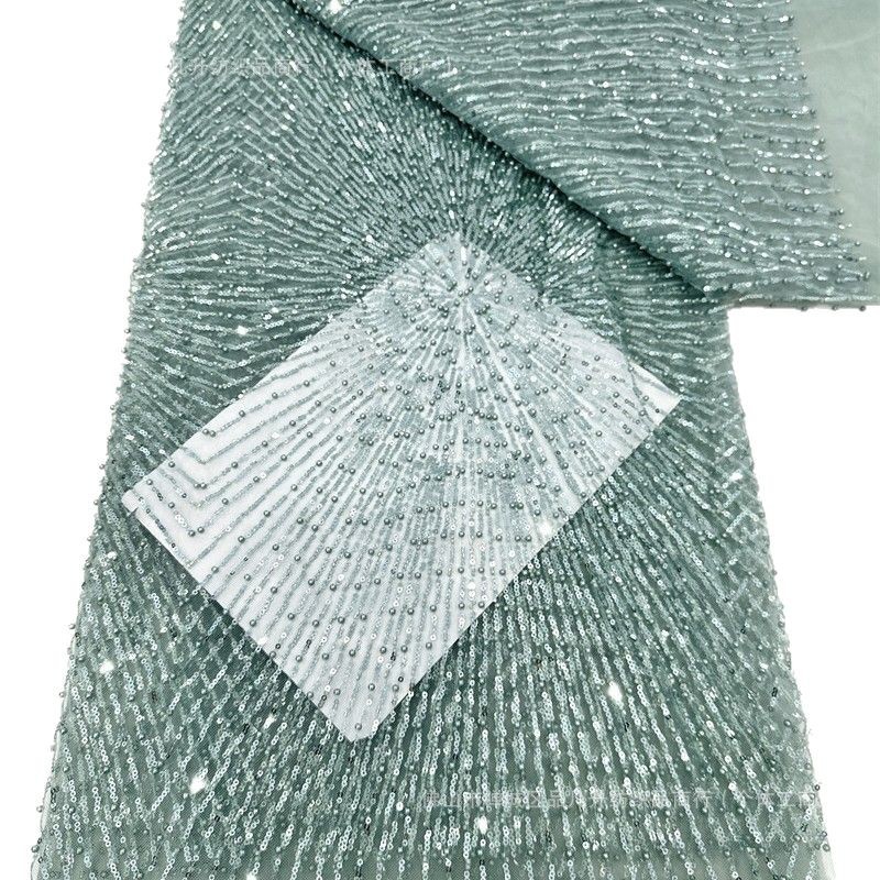 Sequin, tubo de perlas bordado, tela de bordado, alta definición, diseño de moda, vestido de moda, vestido de boda, tela