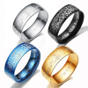 Accessory stainless steel, carved retro ring, 2023, European style, 8mm